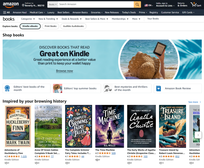 فروشگاه کیندل آمازون (Amazon Kindle Store)