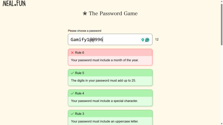 بازی رمز عبور (The Password Game)