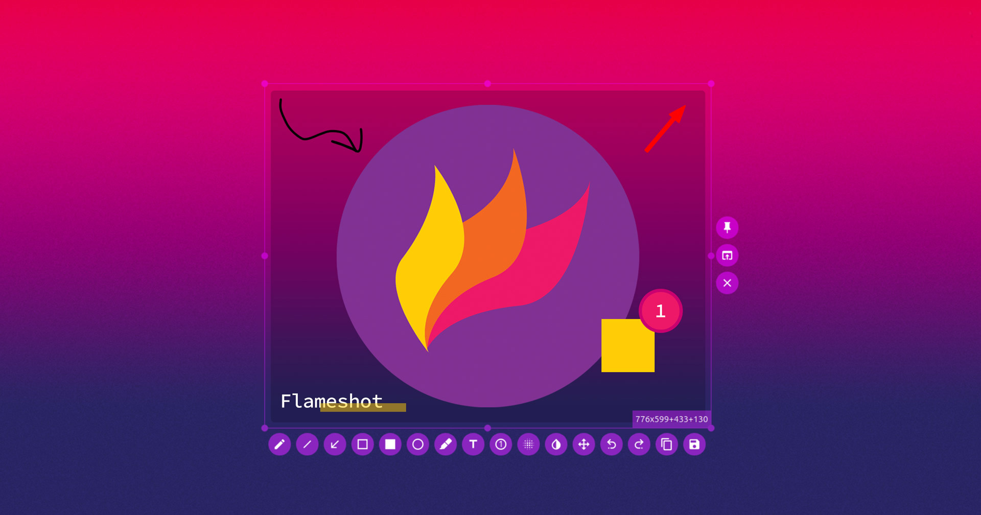 برنامه Flameshot: ابزار اسکرین‌شات رایگان و متن‌باز